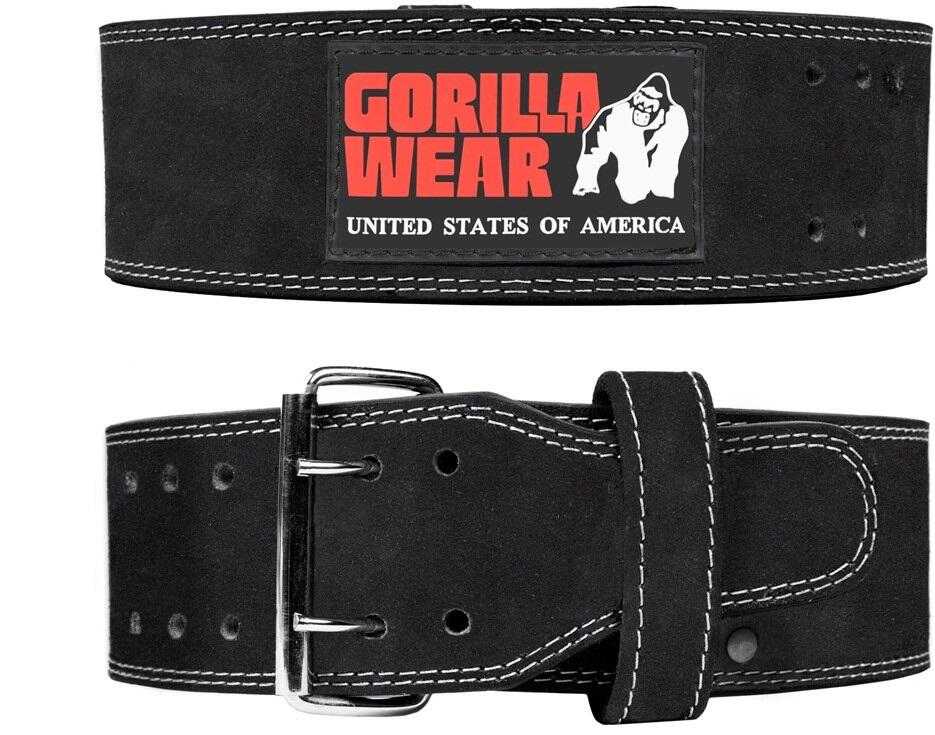 GORILLA WEAR Cintura di sollevamento in pelle da 4 pollici - Nero