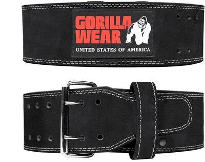 4 inch leather lifting belt - zwart