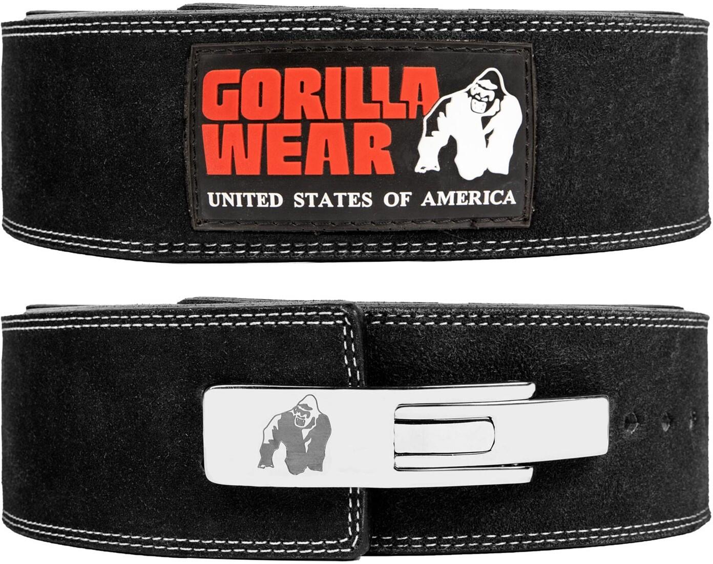 GORILLA WEAR 4 Inch Leather Lever Belt - Zwart