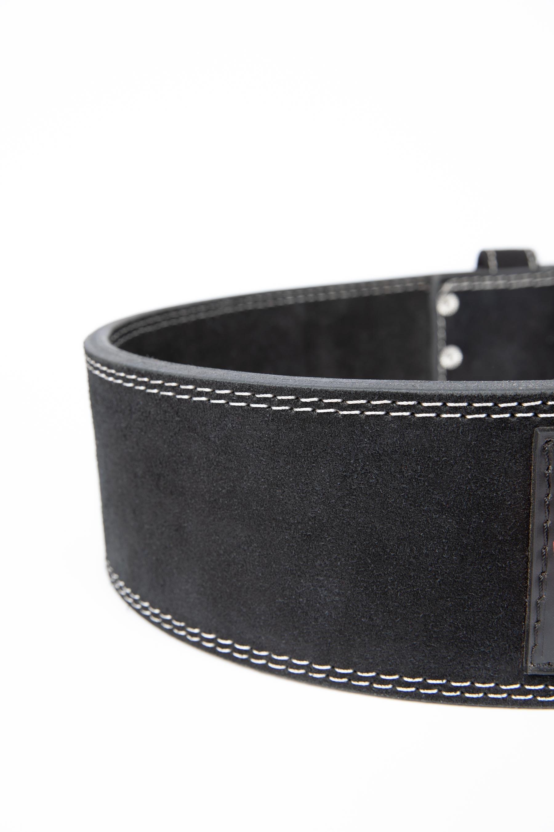 Ceinture de levage en cuir de 4 pouces - Noir 3/6