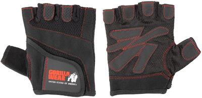 Women's fitness gloves - zwart/rood stitched
