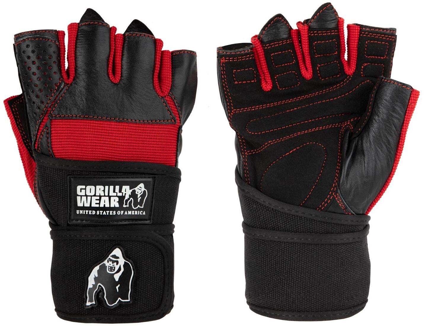 GORILLA WEAR Dallas Wrist Bendaggi Gloves - Nero/Rosso