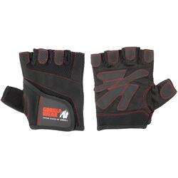 WoPour des hommes Gants de fitness - Noir/Rouge Stitched