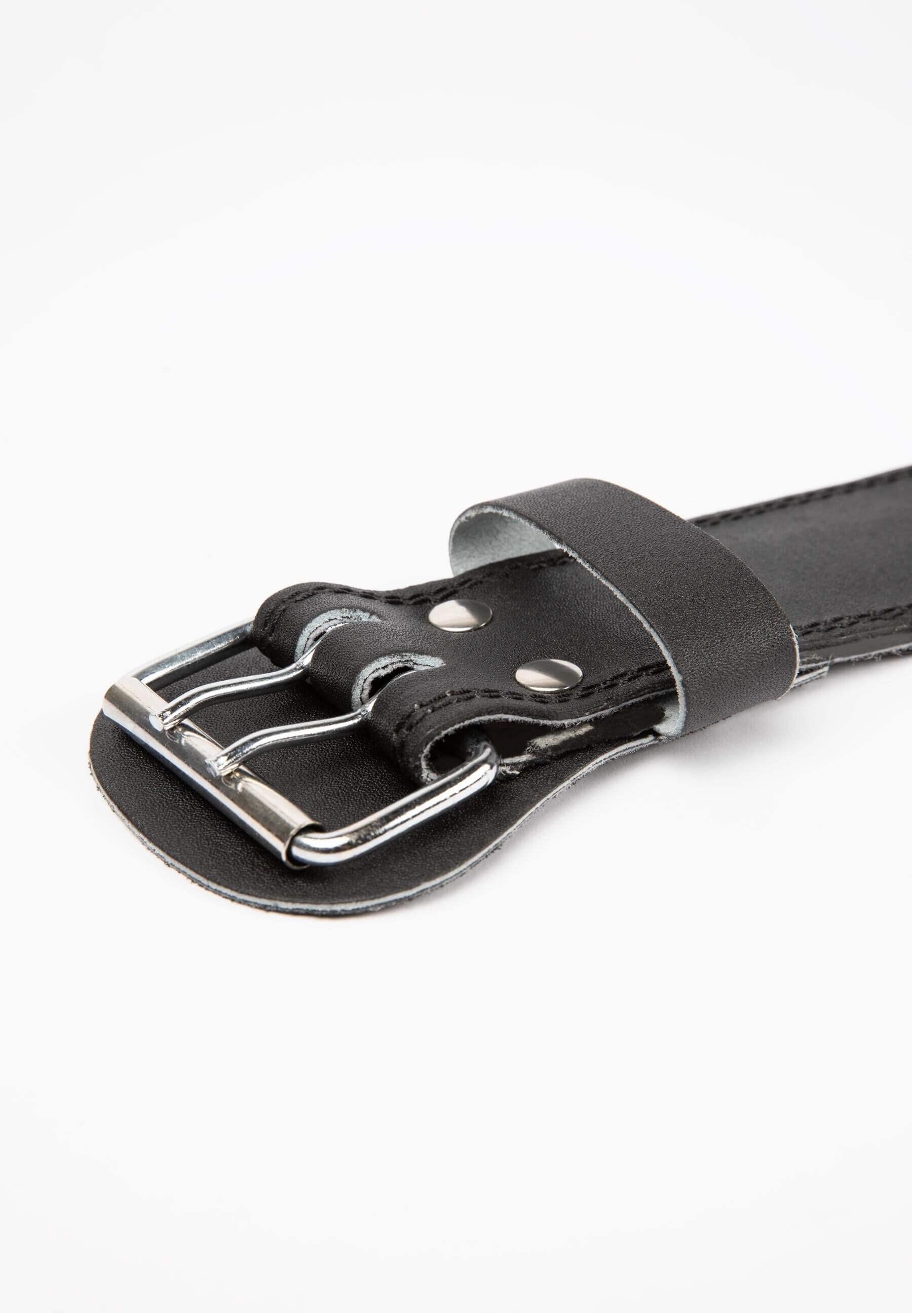 Cuero acolchado de 4 pulgadas. Cinturón de elevación - Negro/Rojo 4/6