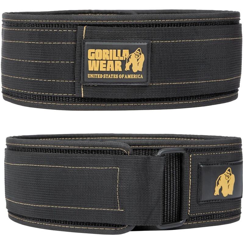 4 Inch Nylon Lifting Belt - Black/Gold /XL