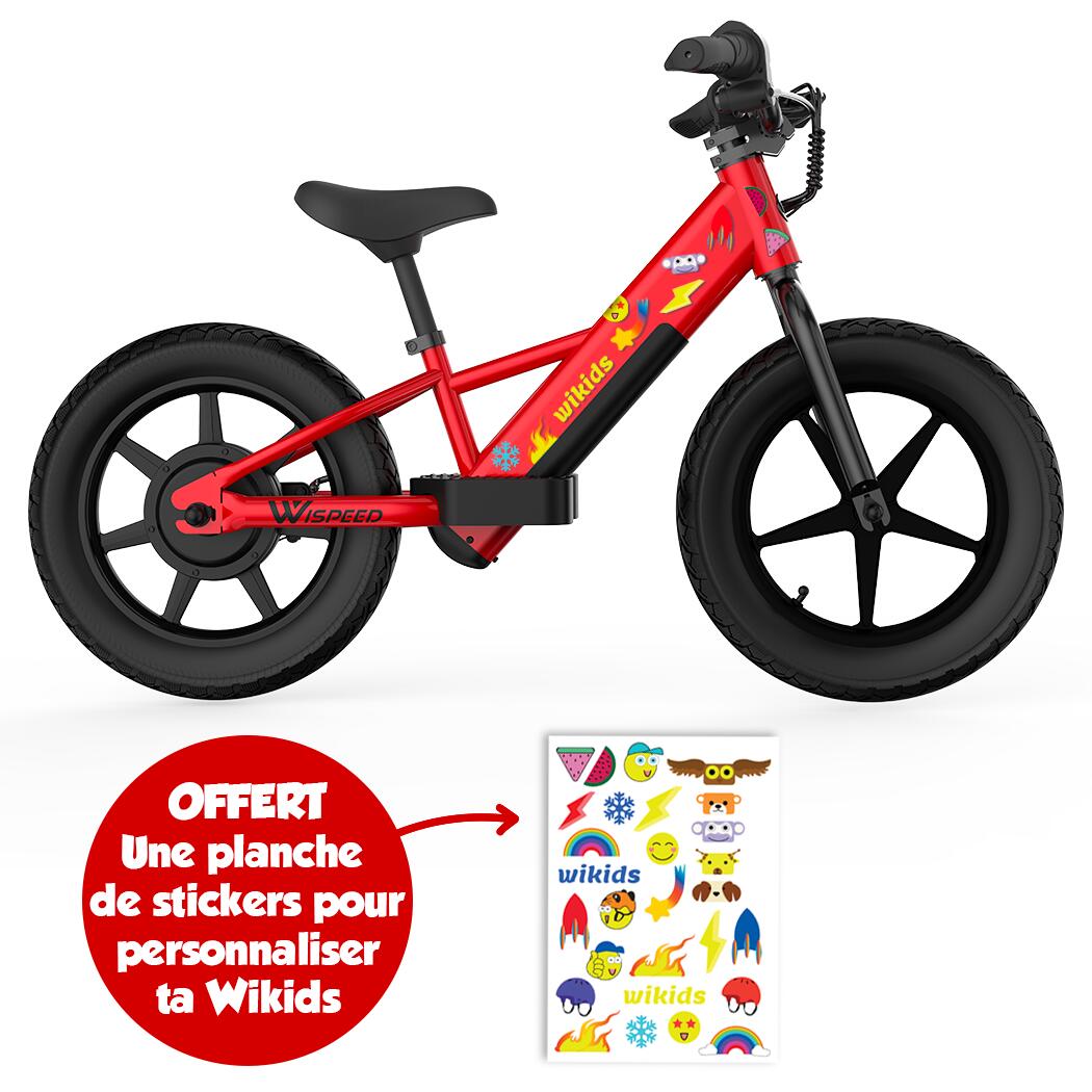 Bicicleta Elétrica Criança 14" Wispeed Wikids Vermelho 7/7