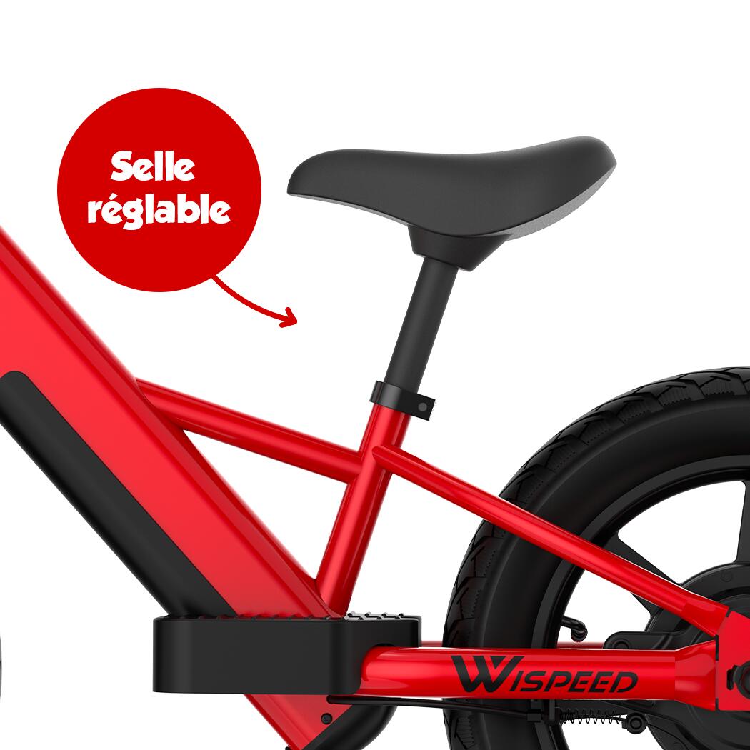 Bicicleta Elétrica Criança 14" Wispeed Wikids Vermelho 3/7