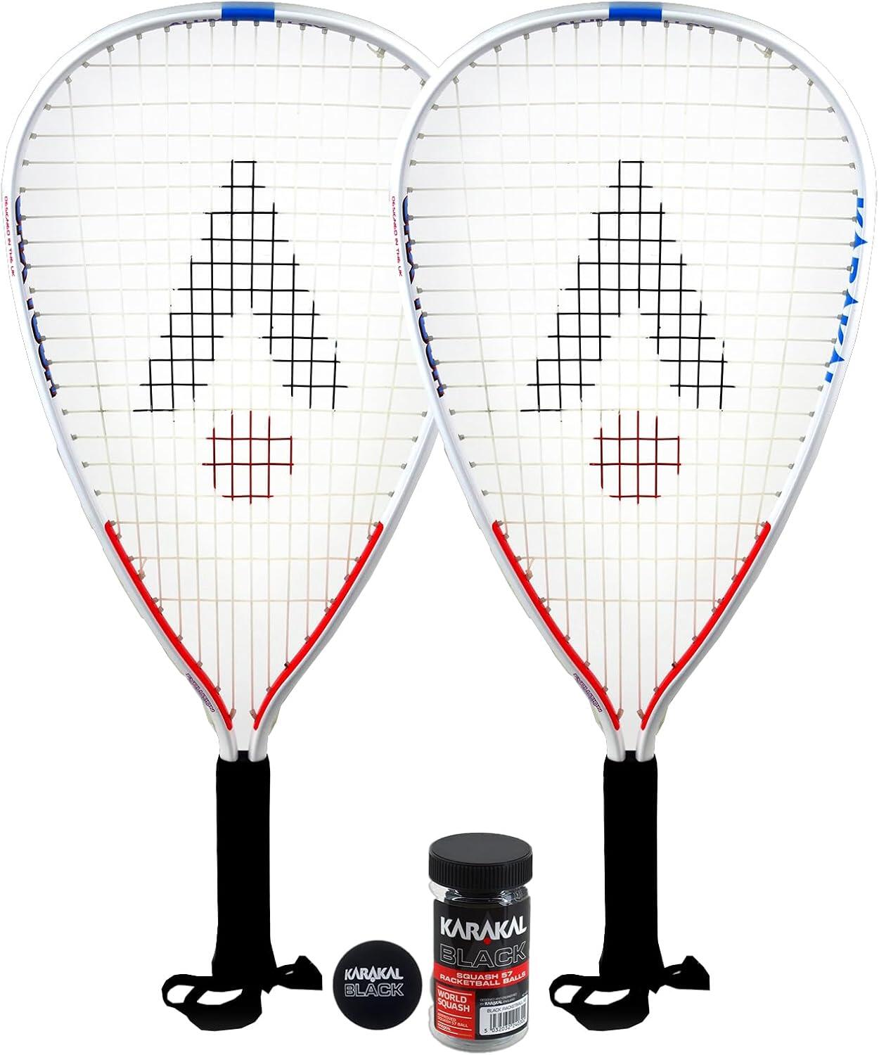 KARAKAL Karakal CRX Tour Racketball Twin Racket Set includes Karakal Racketball balls