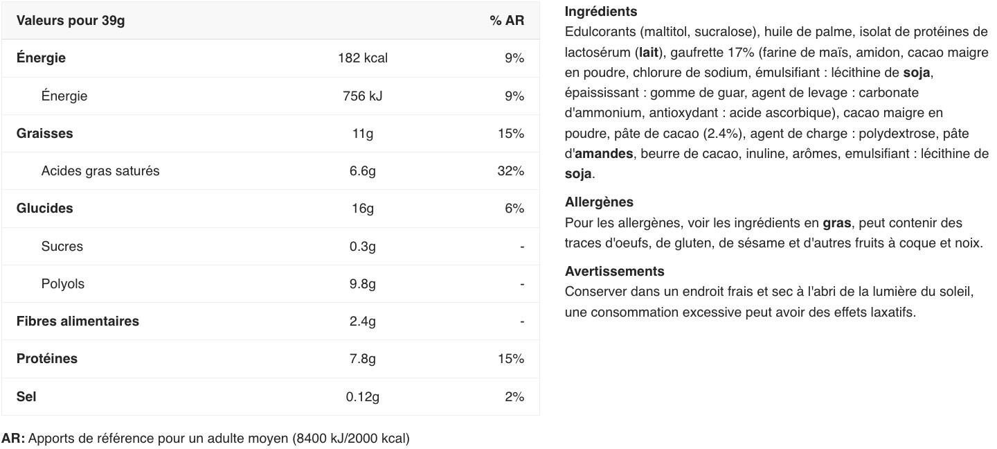 Wafer proteici - Protein Wafers - Cioccolato Confezione da 12 2/5