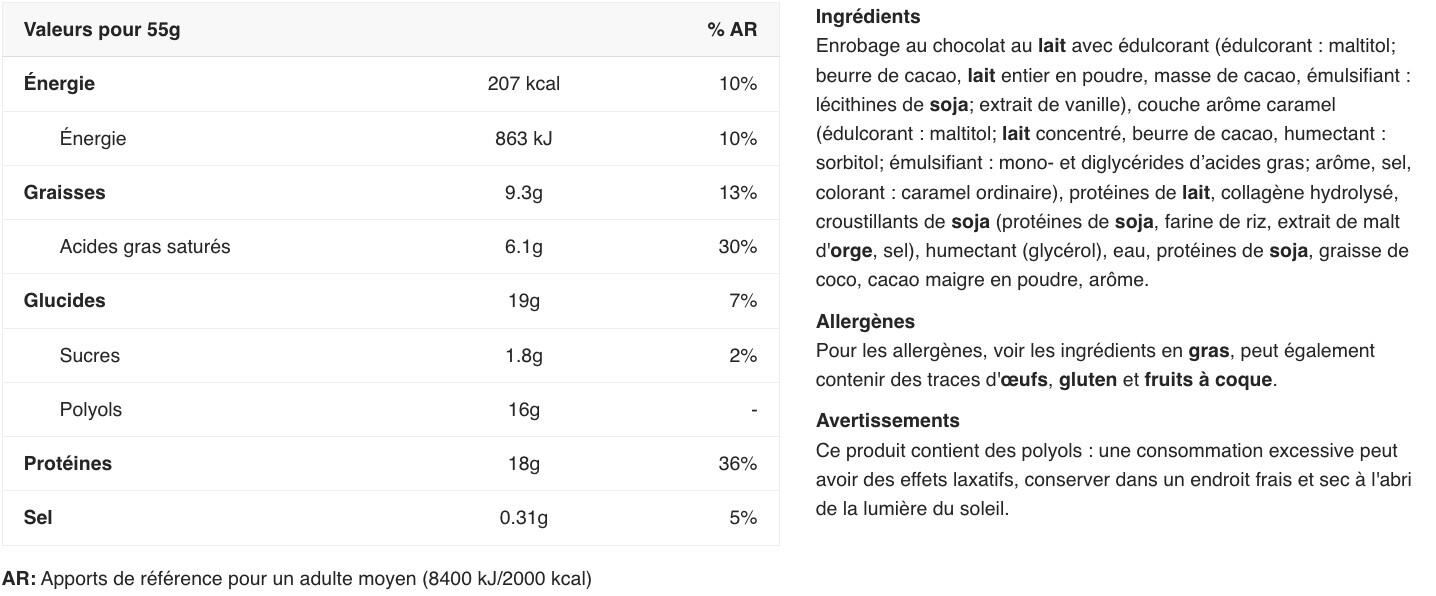 Barres protéinées - Nutramino Protein Bar - Brownie au Chocolat 2/4