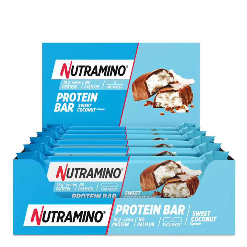 Barres protéinées - Nutramino Protein Bar - Noix de Coco Sucrée Boite de 12