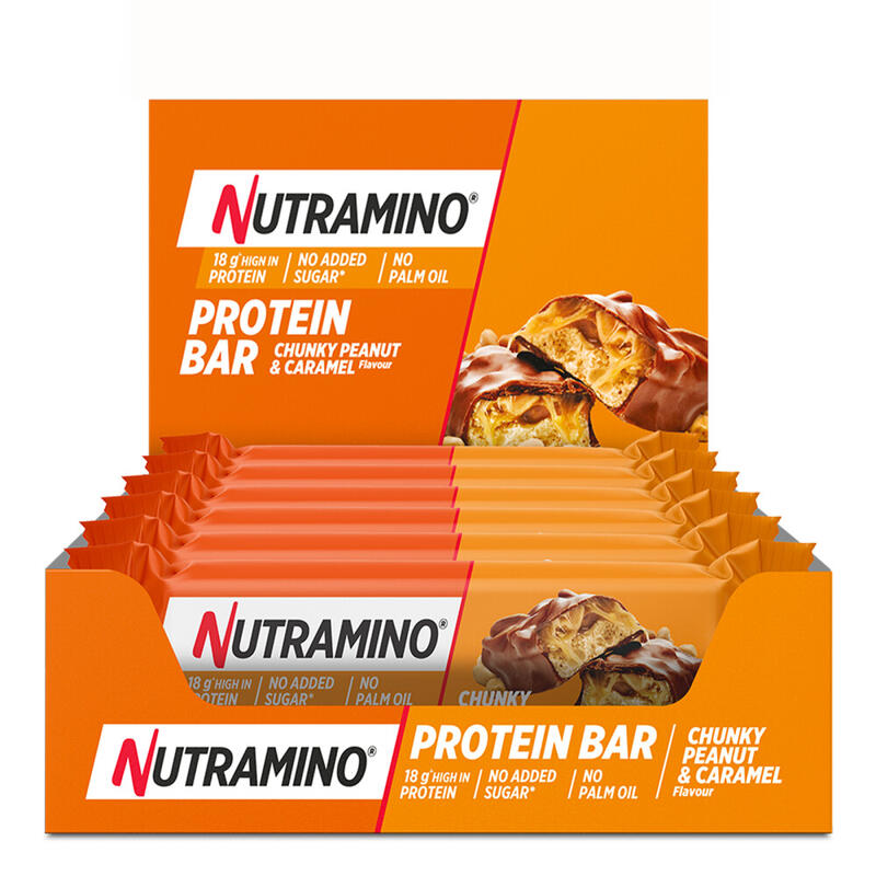 Barres protéinées - Nutramino Protein Bar - Cacahuètes en Morceaux et Caramel