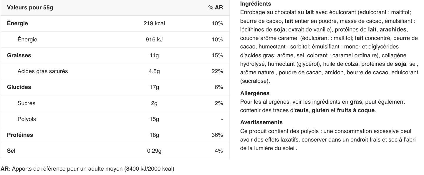 Barres protéinées - Nutramino Protein Bar - Cacahuètes en Morceaux et Caramel 2/2