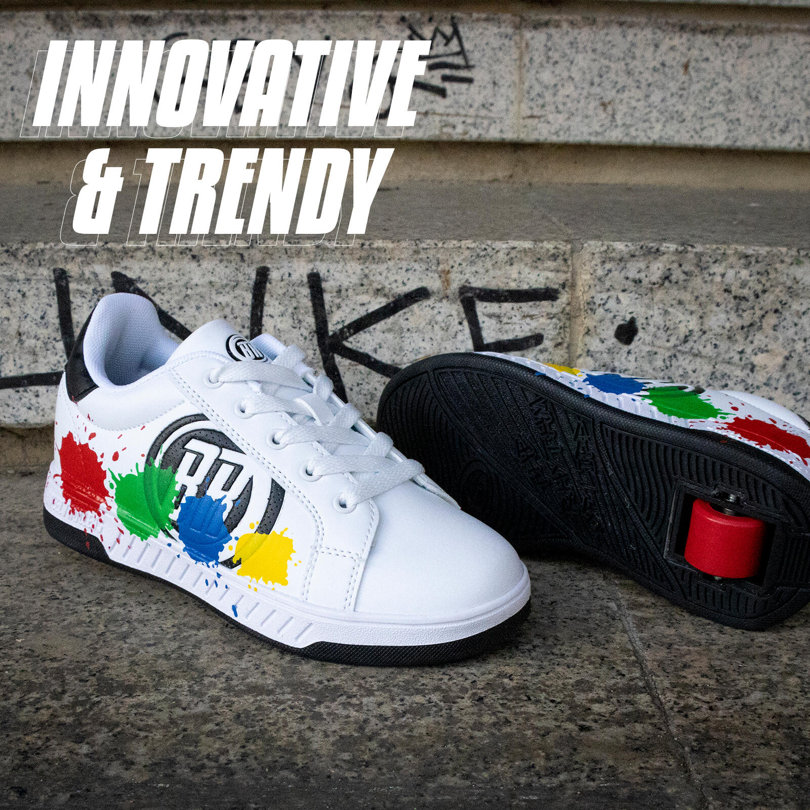 BREEZY ROLLERS Schoenen met Wielen BREEZY ROLLERS 2180370 Uniseks wit zwart Decathlon