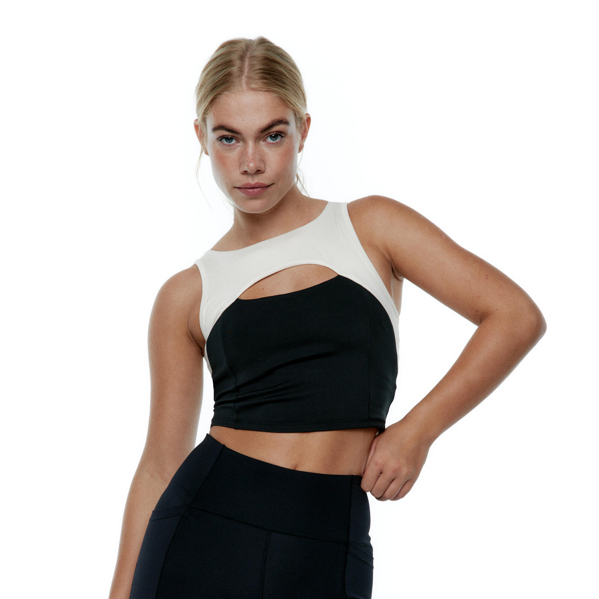 Conjunto sportivo Top+Legging Taijitu&Diardi Bicolore da donna Black Limba 3/7