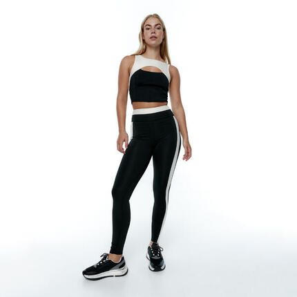 Ensemble de sport Top+Legging Taijitu&Yinyang Bicolore pour femmes Black Limba