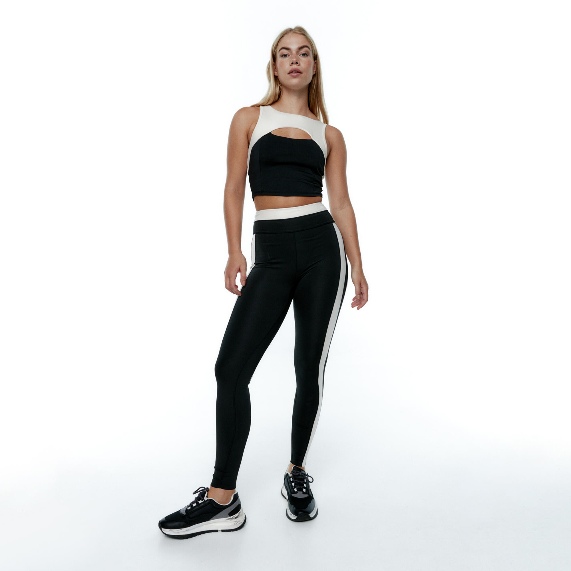 Black Limba - Ensemble De Sport Top+legging Taijitu&yinyang Bicolore Pour Femmes Black Limba - Survêtement - Noir - Decathlon