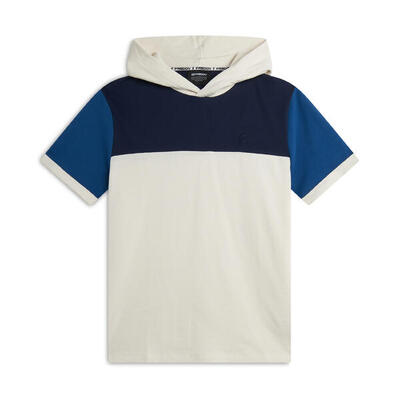 Felpa a Maniche Corte con Cappuccio design colour block