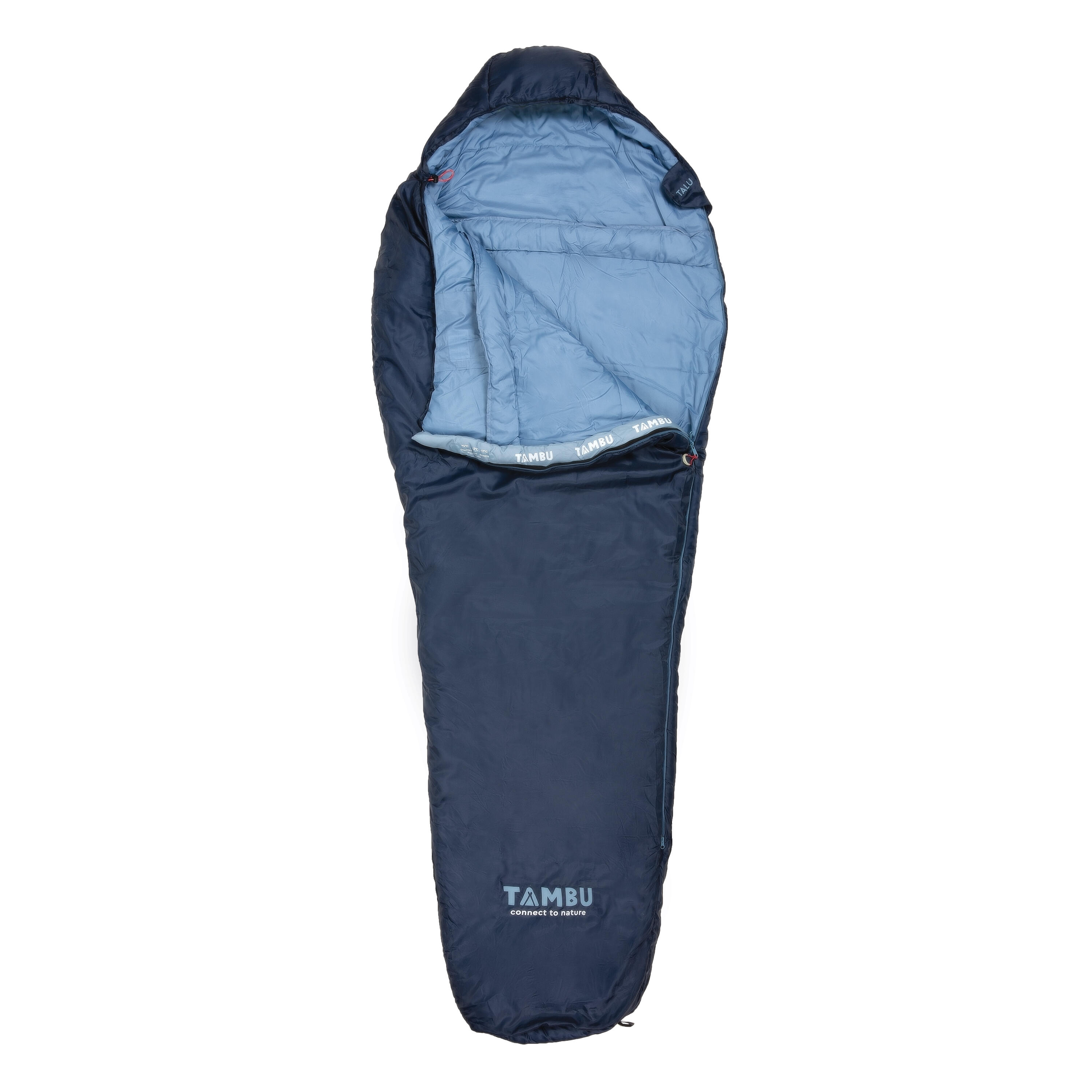 Saco de dormir momia TAMBU TALU | 1500 g | Azul oscuro / Azul claro 2/7