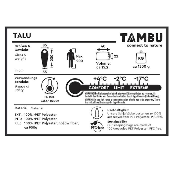 Saco de dormir momia TAMBU TALU | 1500 g | Azul oscuro / Azul claro 7/7
