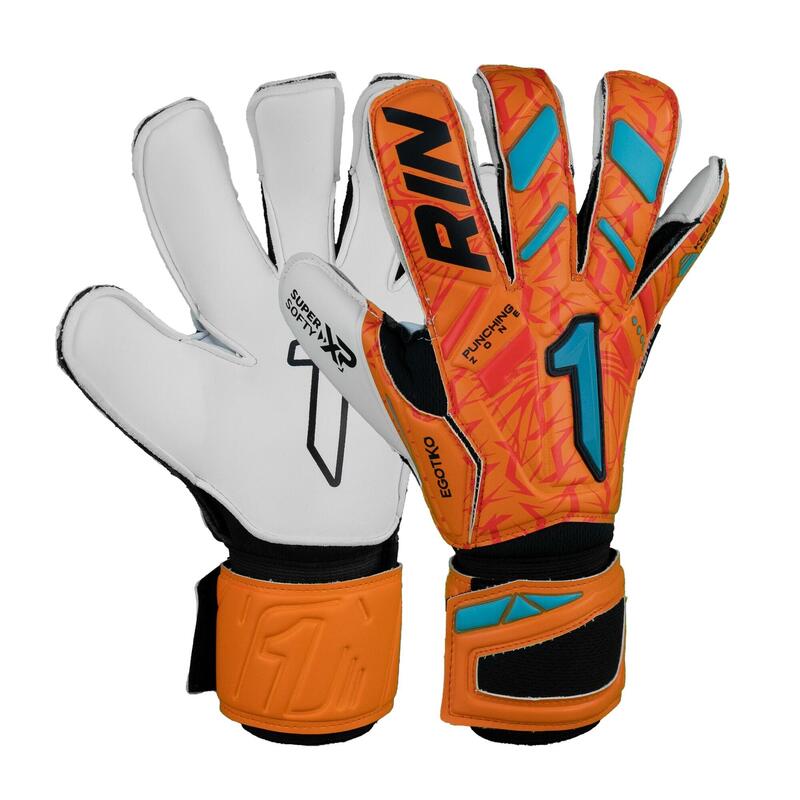 Guantes De Portero Infantil Rinat Egotiko Vengador Prime  Naranja/blanco