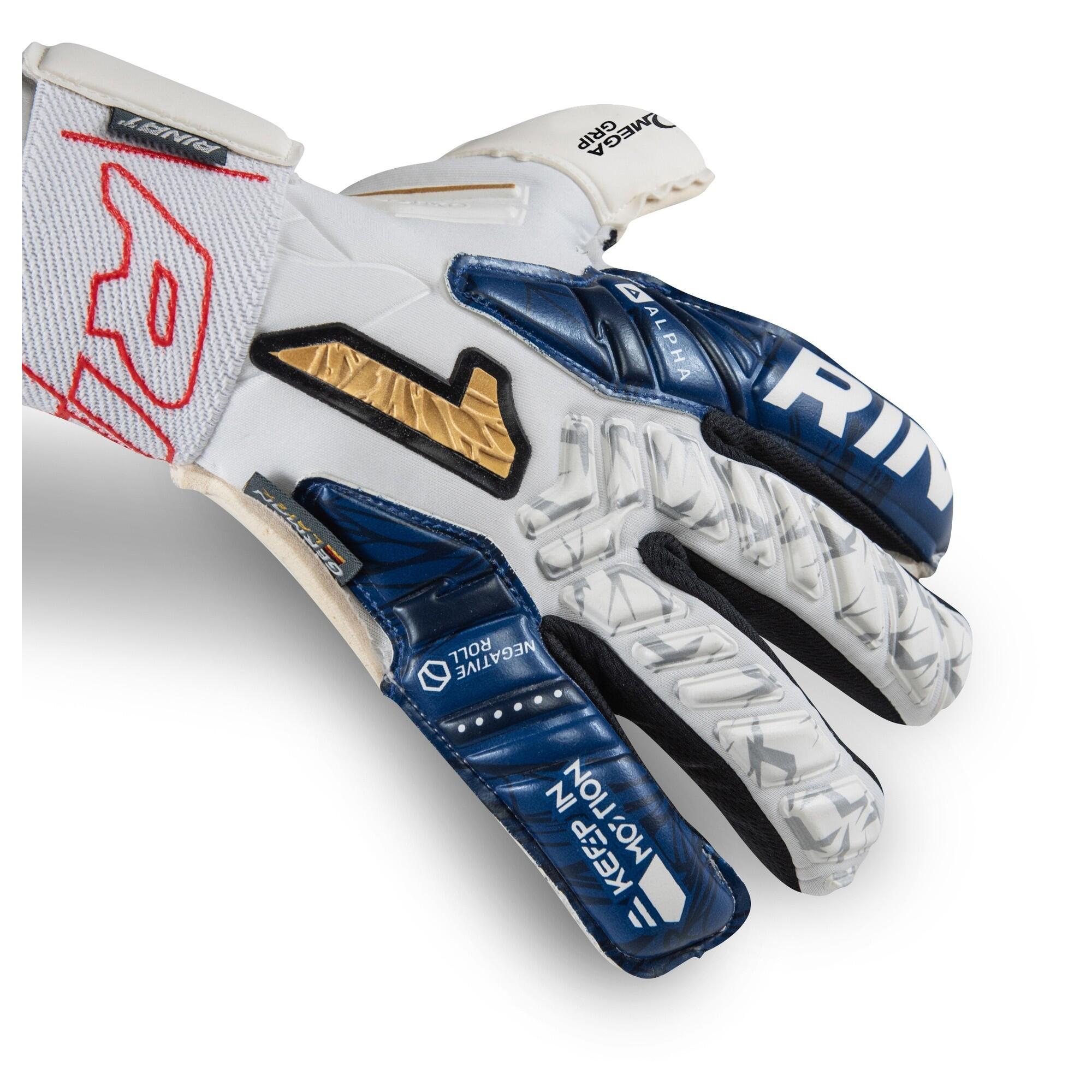 Gants De Gardien De But Enfants Rinat Egotiko Vengador Alpha  Blanc/navy Bleu 3/8