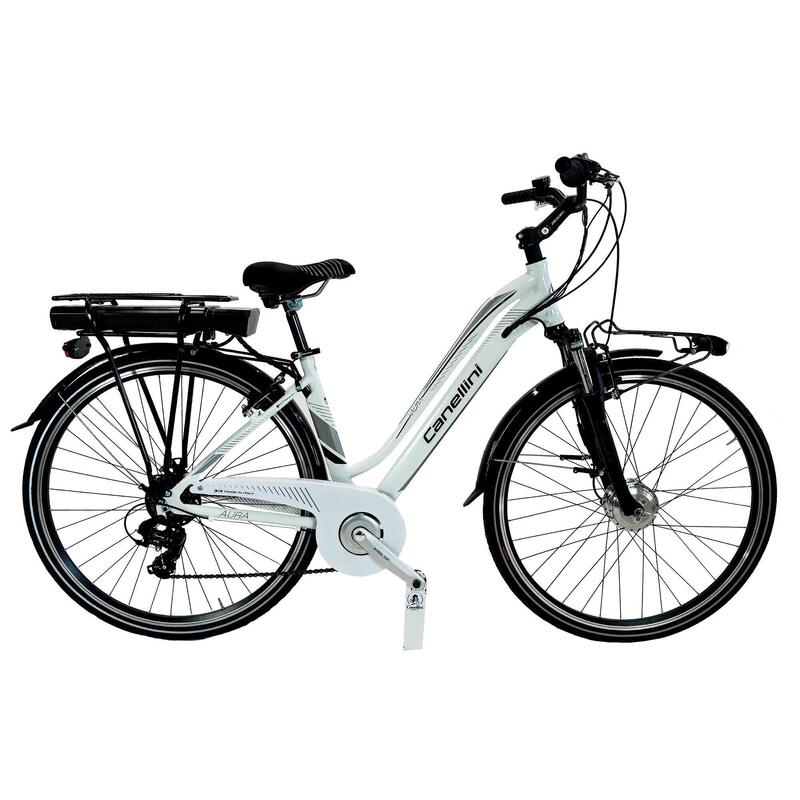 Elektrische fiets AURA Canellini Citybike Woman Aluminium Wit