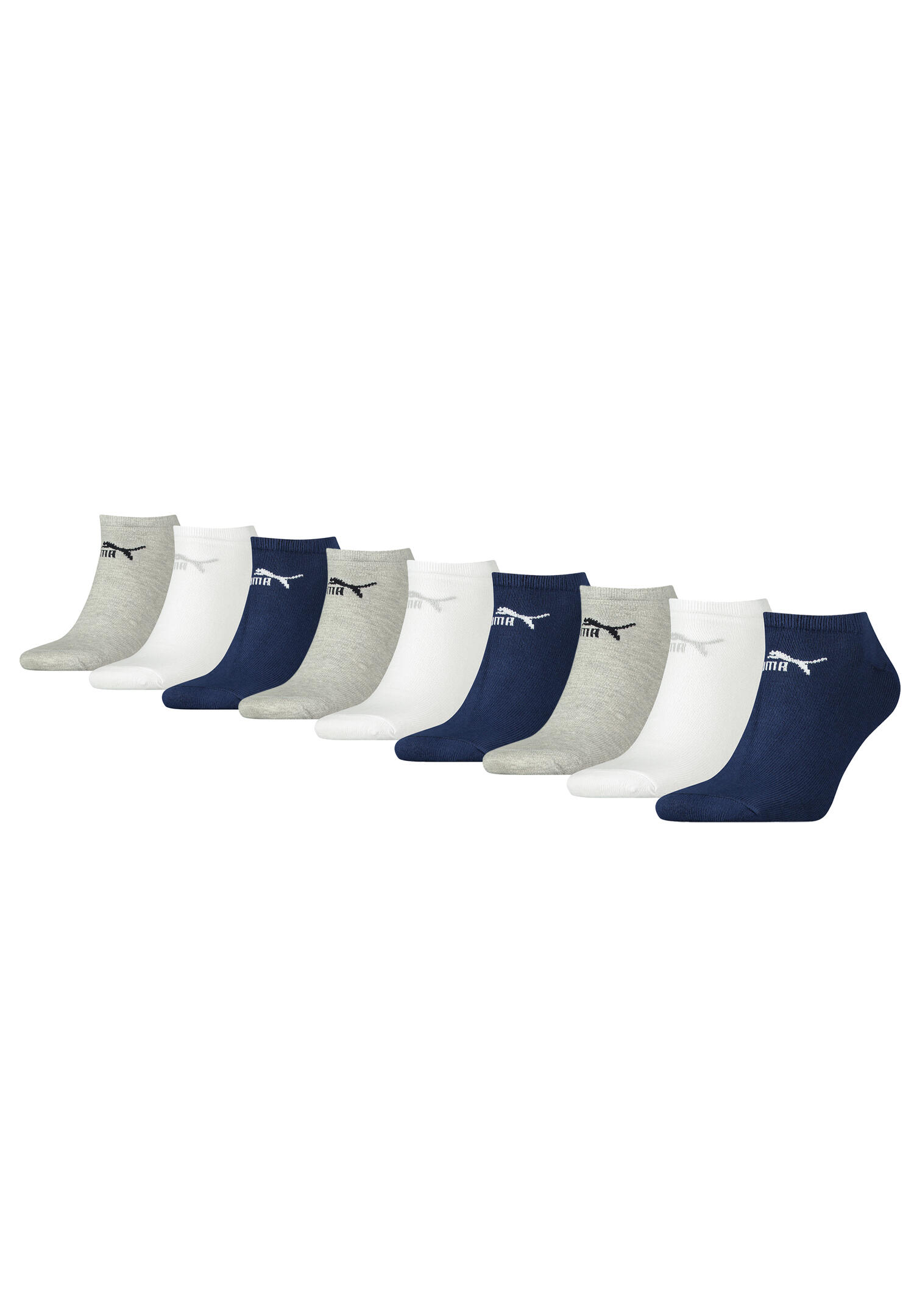 PUMA 9er PACK Puma Unisex Sneaker Socken im Retro Design knöchelhoch für Damen Herren