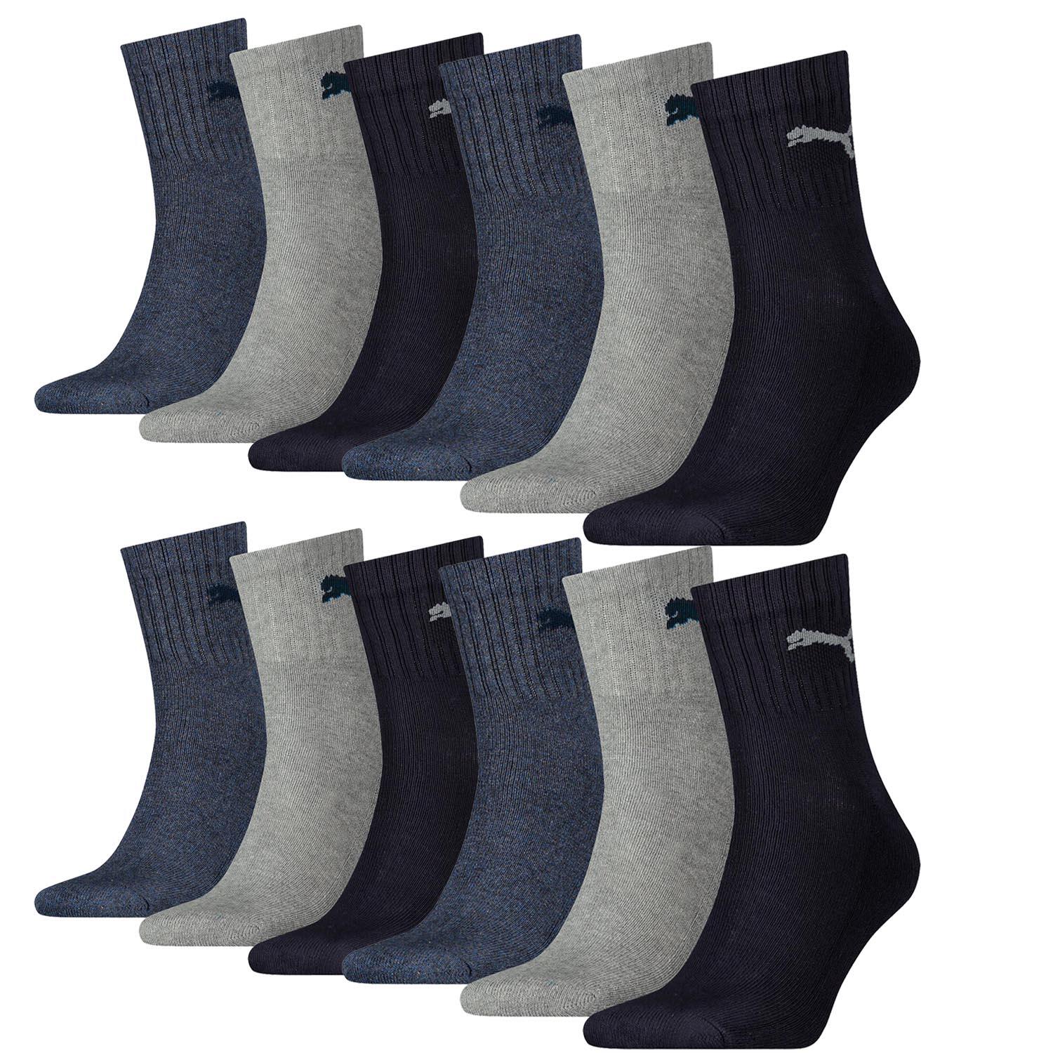 PUMA 12 Paar Puma Socken Short Crew Sportsocken Tennis Socken Gr. 35 - 49 Unisex
