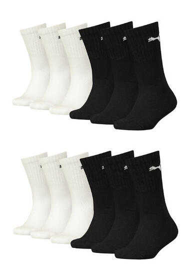 12er PACK Puma JUNIOR CREW Kinder Tennis Socken für Mädchen und Jungen
