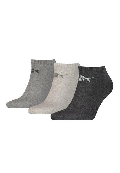 Puma Unisex Sneaker Socken im Retro Design knöchelhoch für Damen Herren 3er Pack