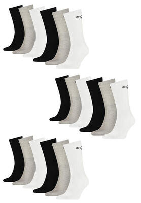 18er PACK Puma Unisex Crew Tennissocken Sportsocken Socken für Damen Herren