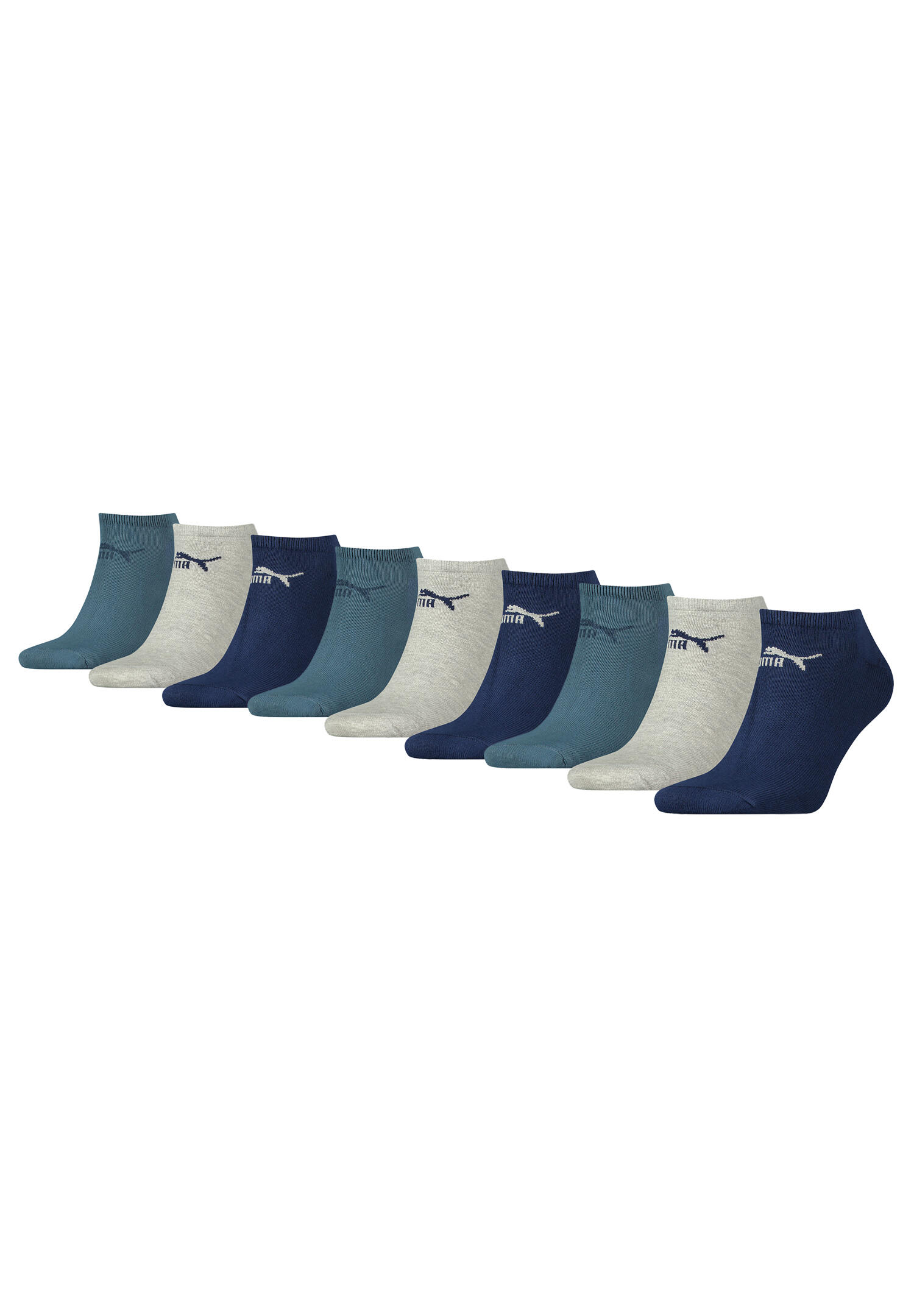 PUMA 9er PACK Puma Unisex Sneaker Socken im Retro Design knöchelhoch für Damen Herren