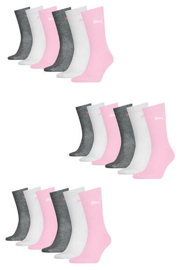 18er PACK Puma JUNIOR CREW Kinder Tennis Socken für Mädchen und Jungen