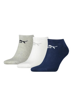 Puma Unisex Sneaker Socken im Retro Design knöchelhoch für Damen Herren 3er Pack