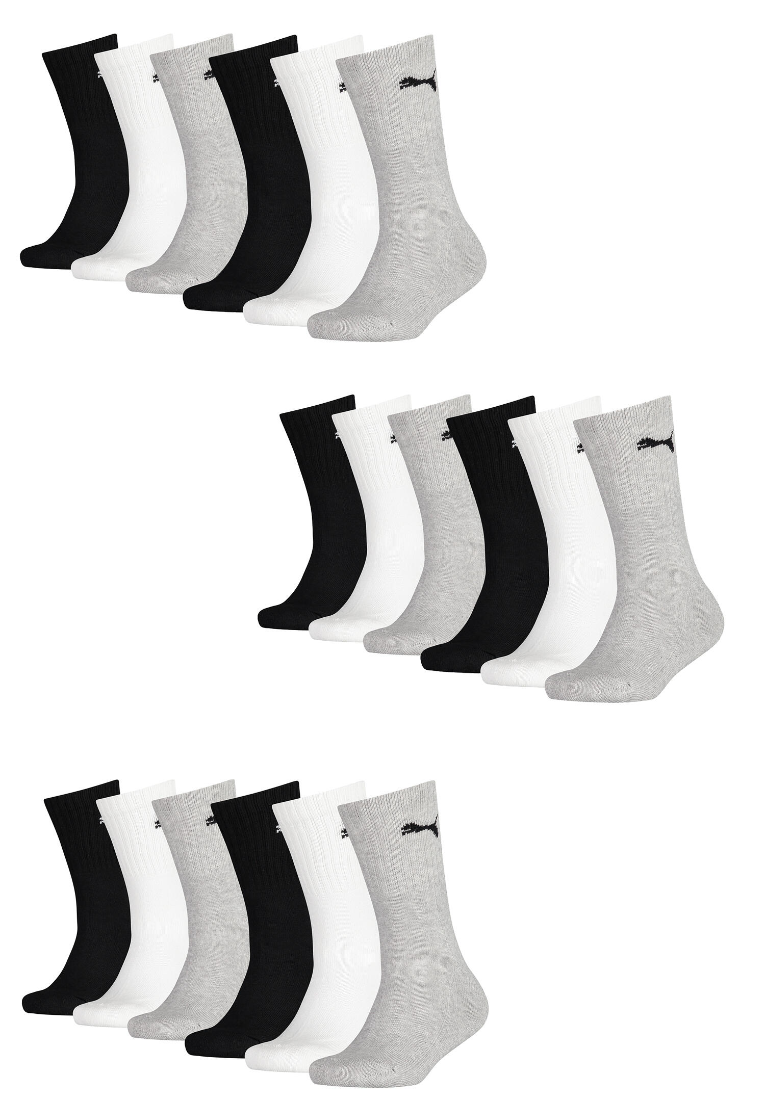 PUMA 18er PACK Puma JUNIOR CREW Kinder Tennis Socken für Mädchen und Jungen