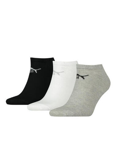 Puma Unisex Sneaker Socken im Retro Design knöchelhoch für Damen Herren 3er Pack