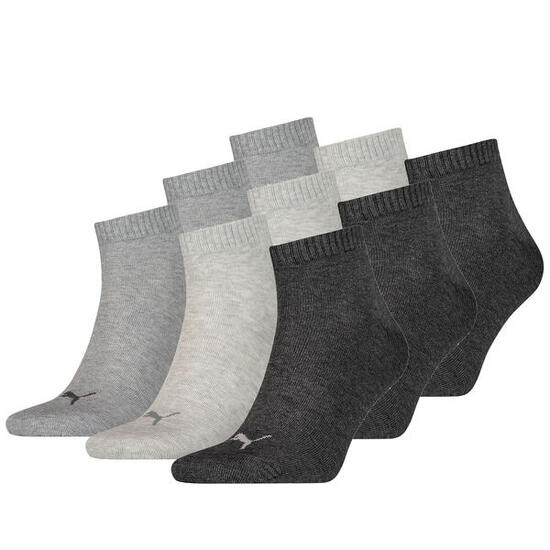 9 Paar Puma Unisex Quarter Socken Sneaker Gr. 35 - 49 für Damen Herren Füßlinge