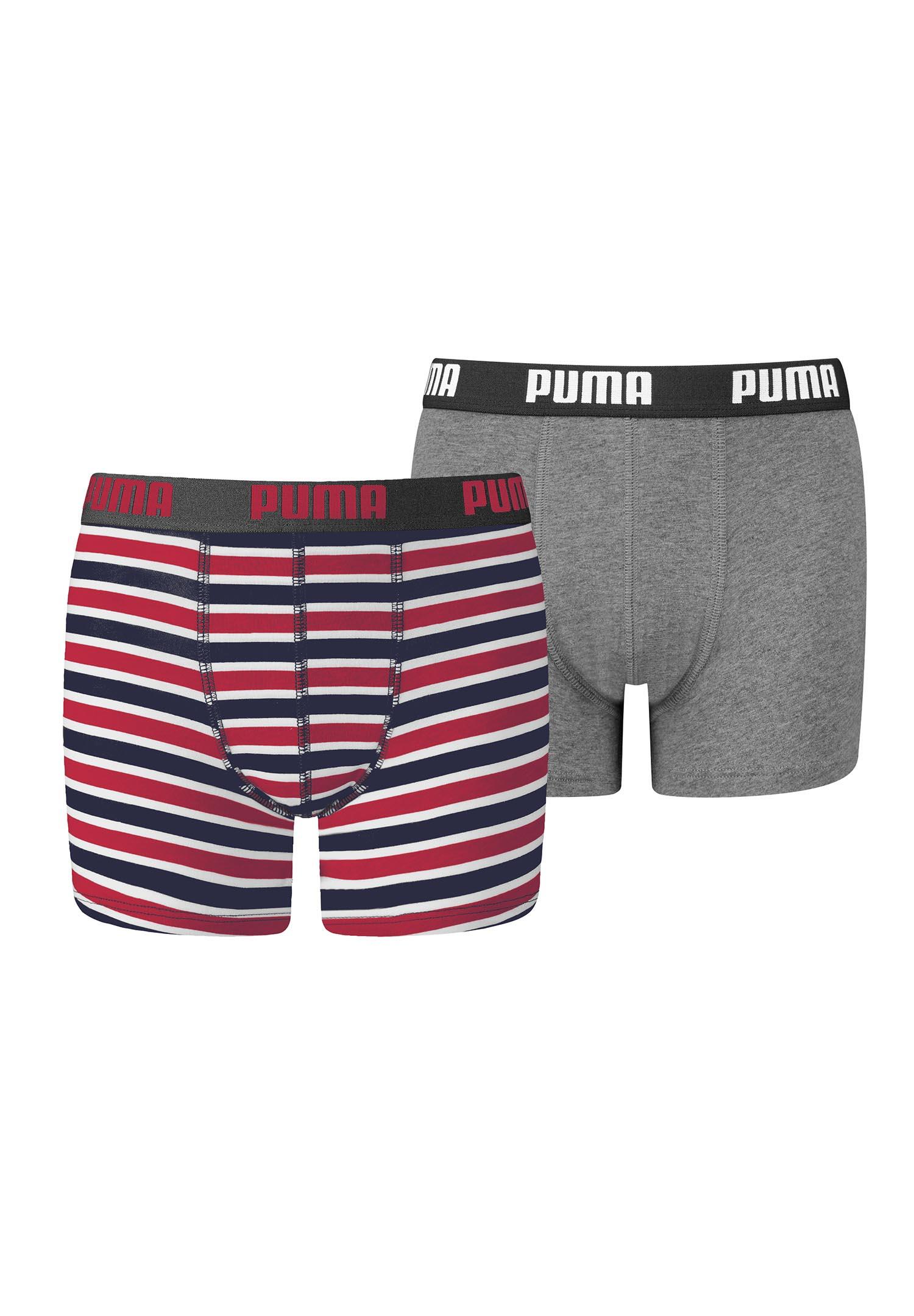 PUMA Puma Basic Boxer Printed Stripes Boxershorts Jungen Kinder Unterhose 2 er Pack