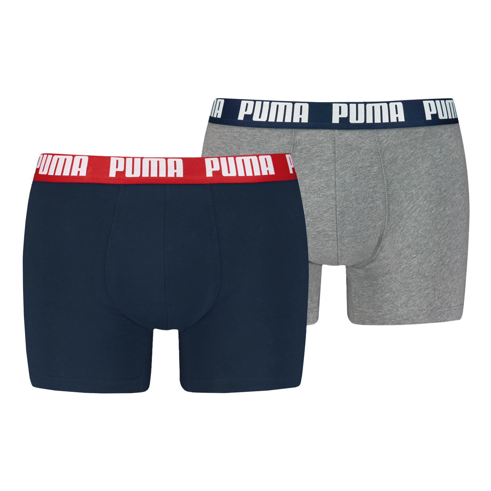 Puma - Boxer Hommes Paquet De 2 Conforme À La Silhouette - Caleçon - Bleu|gris|rouge - 52 2xl - Decathlon