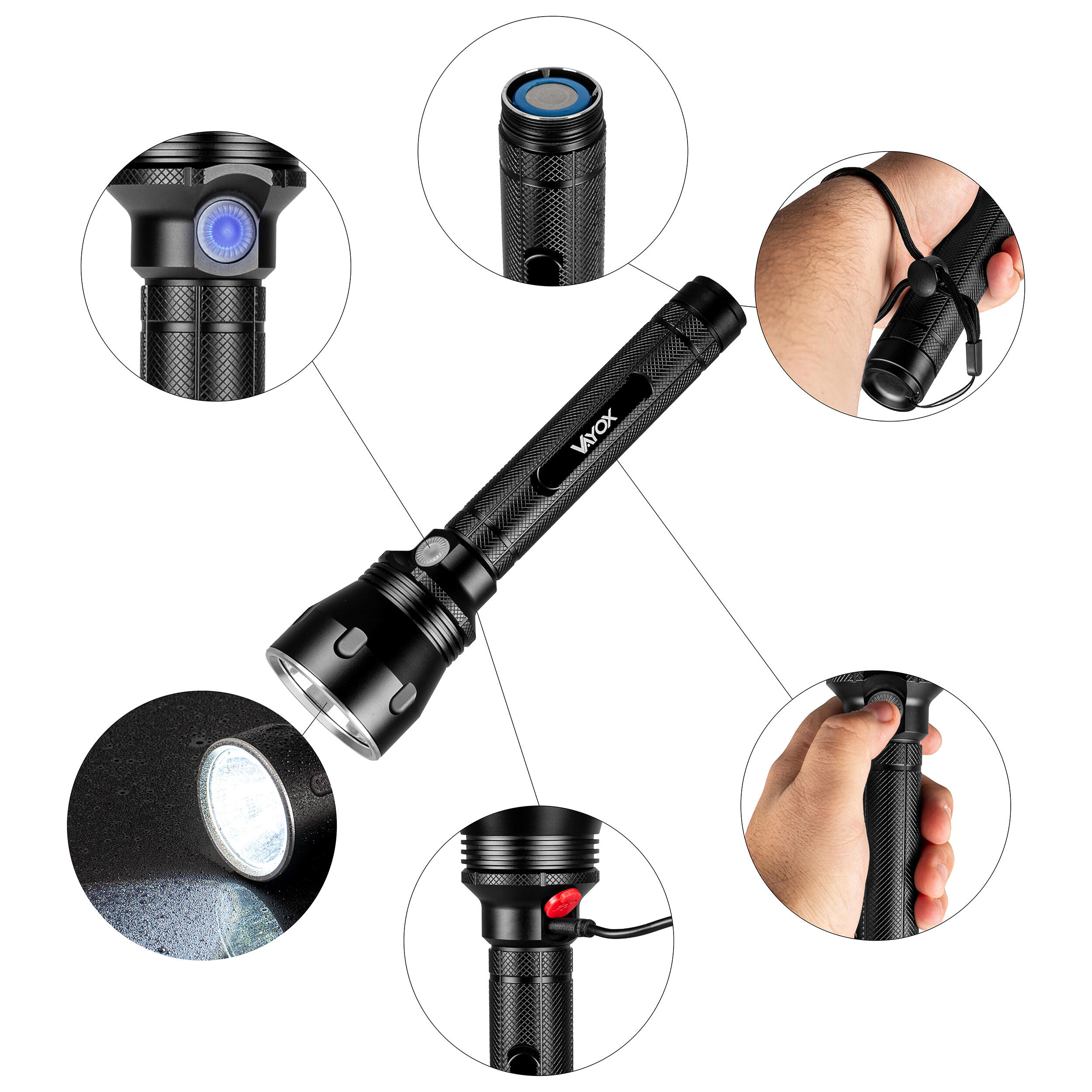 Lanterna manual Vayox VA0253, recarregável, USB-C, SFT40 20W, 1570lm 3/7