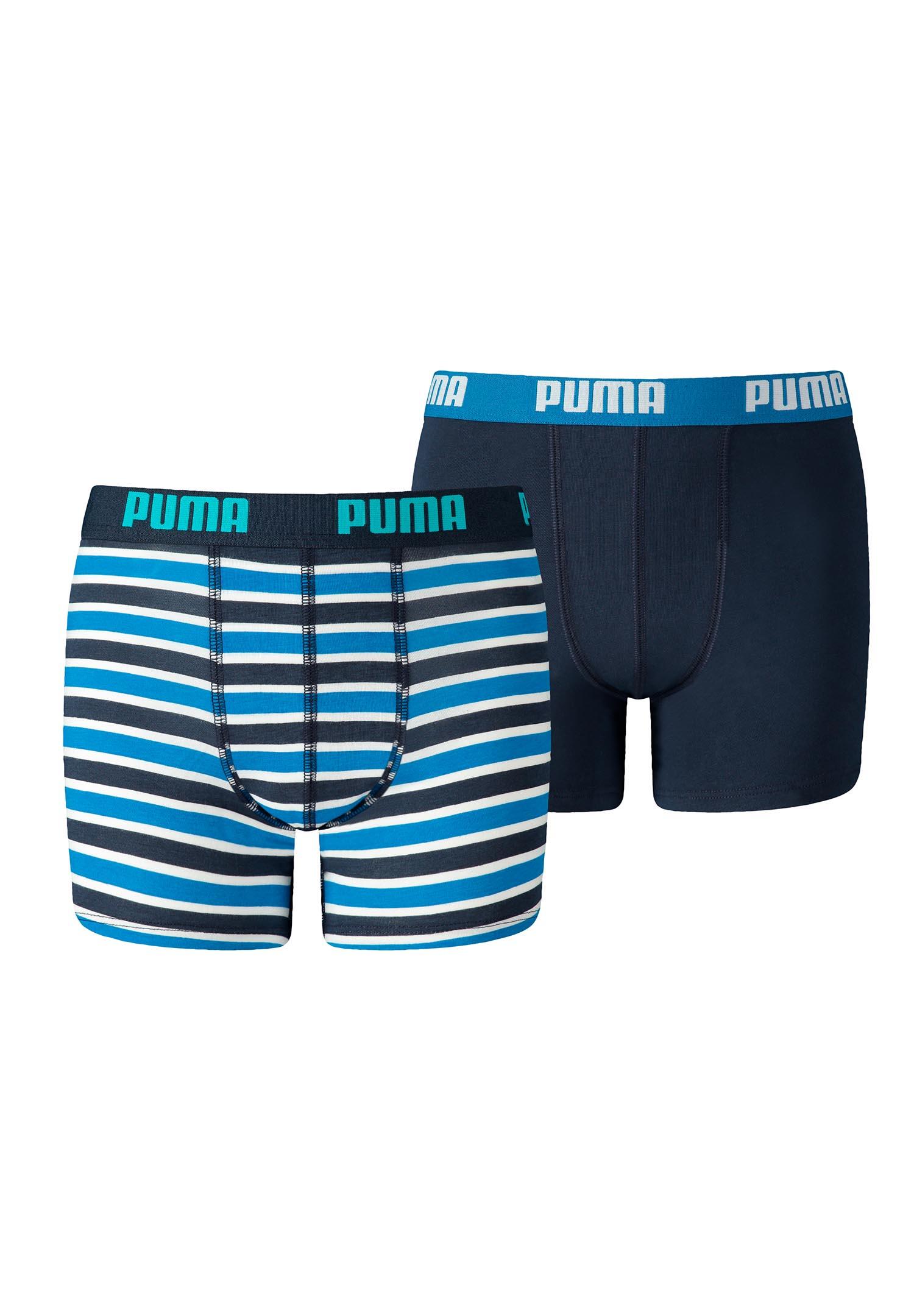 PUMA Puma Basic Boxer Printed Stripes Boxershorts Jungen Kinder Unterhose 2 er Pack