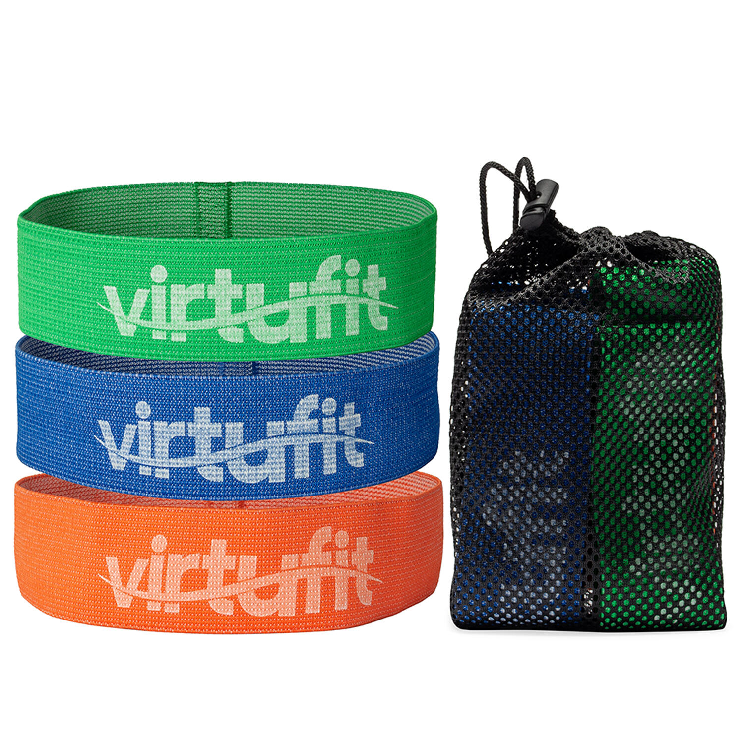 VIRTUFIT Mini Widerstandsbänder Set - Baumwolle - 3 Stück - Inkl. Aufbewahrungstasche