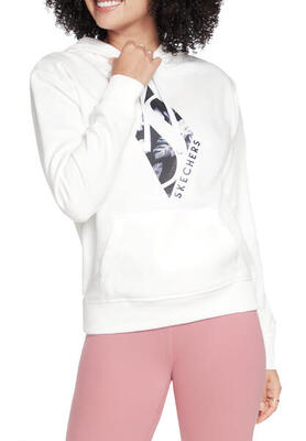 Skechers Magnolia Dreams Damen Pullover Hoodie WHD72 Weiss/Silber