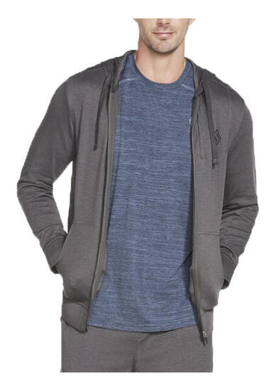 Skechers Apparel GOknit Pique Full Zip Hoodie Sweatjacke Herren M3JA154 917 grau