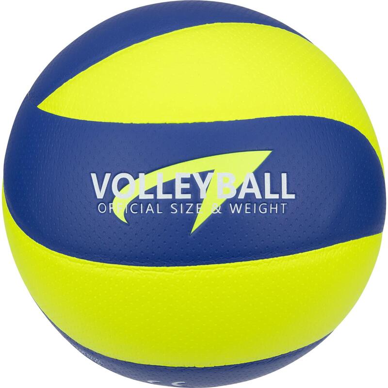 Minge Volei Avento Match Pro, mărimea 5, laminată, Albastru/galben fluo
