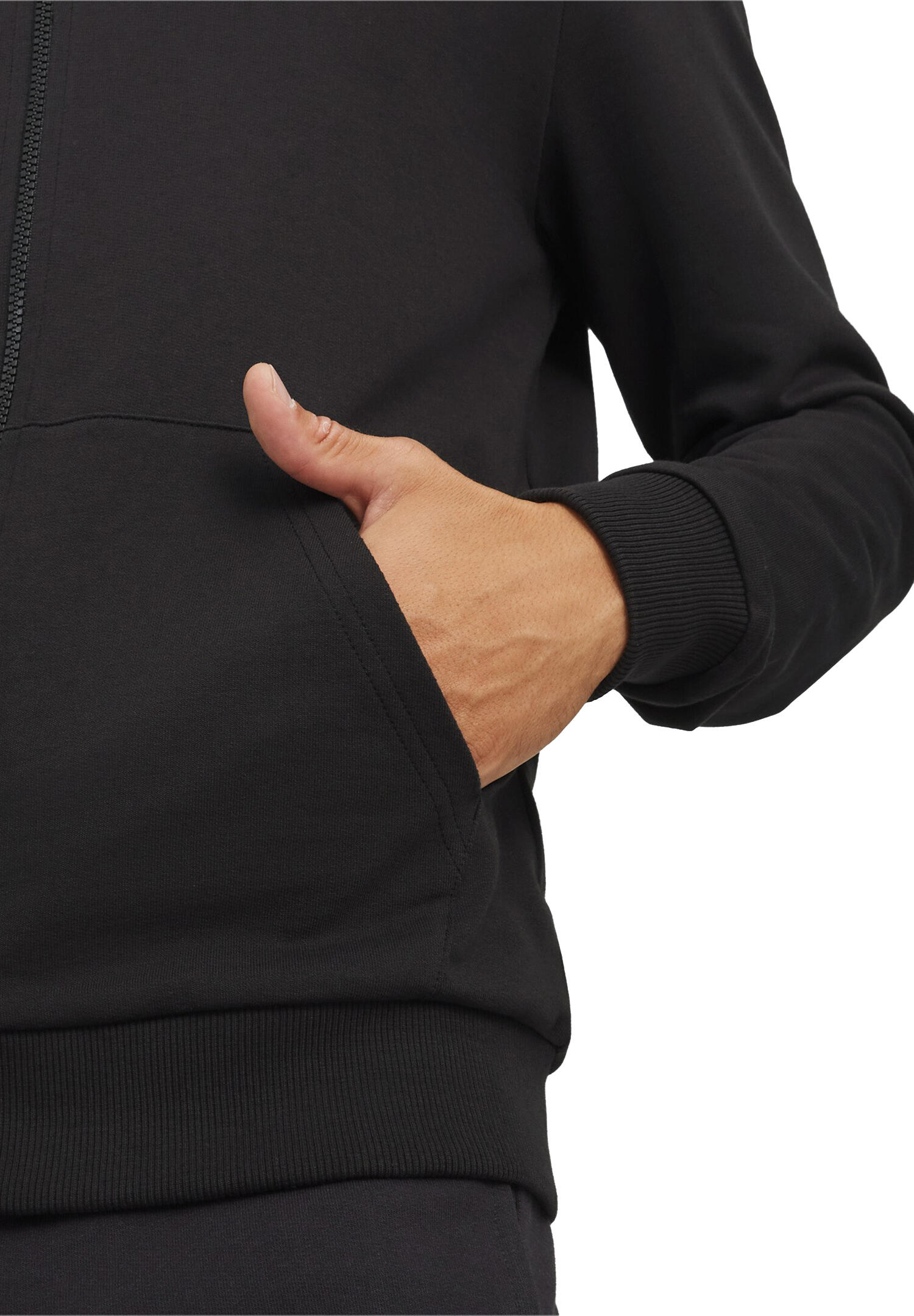 Felpa con cappuccio full zip uomo ( fleece) puma nero 2/4