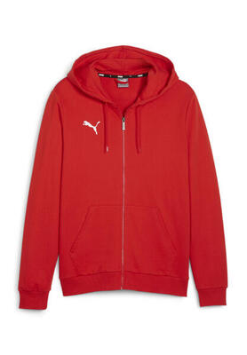Heren team goal casual full zip hoodie (rood)