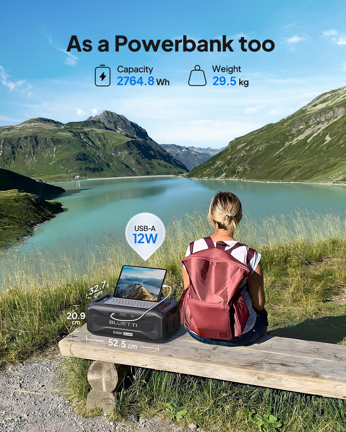BLUETTI AC300+B300K 3000W/2764,8Wh erweiterbarer Akku, für Camping, Notfall 4/7