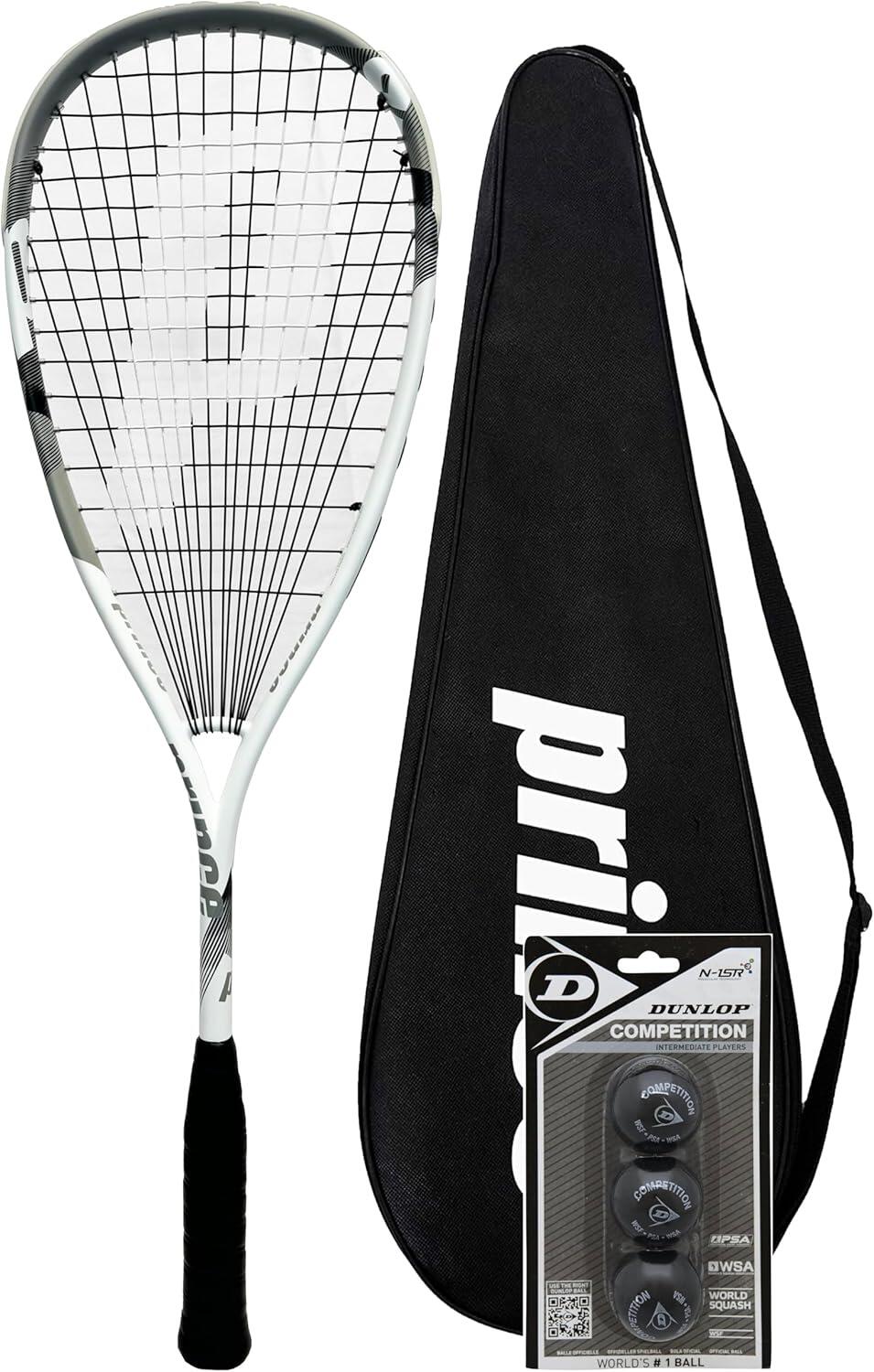 PRINCE Prince Pro Sovereign 650 Squash Racket, 3 Squash Balls & Cover